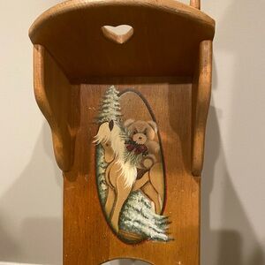 Wooden Wall Decor with Bear and Horse Design